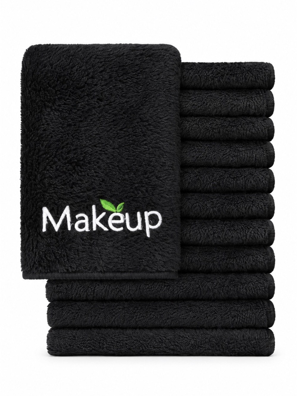 6 Pack Reusable Microfiber Makeup Remover Towels 11.8” x 11.8” Black NEW